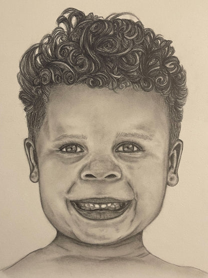 custom hand drawn pencil portrait | single person