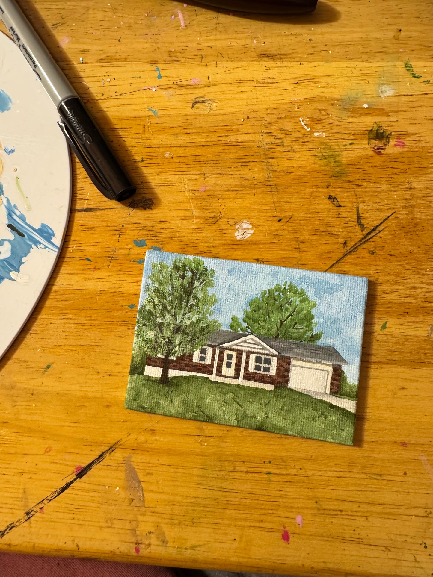 miniature house painting