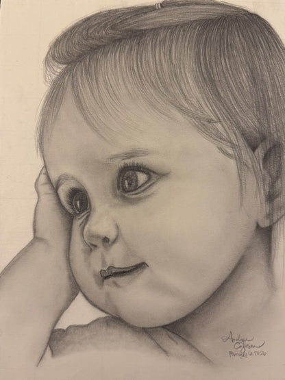 custom hand drawn pencil portrait | single person