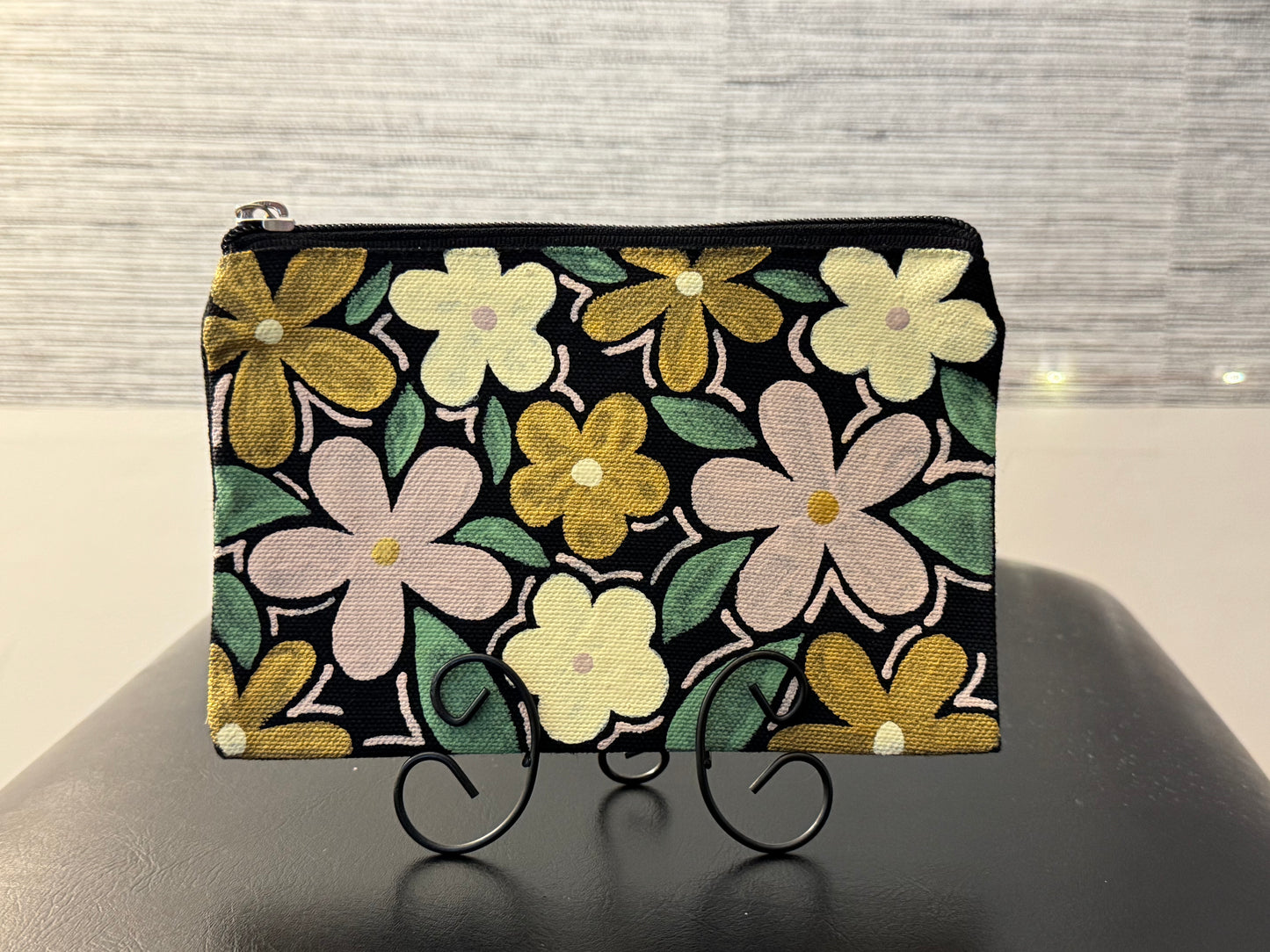 Blooms on Black | small zip bag