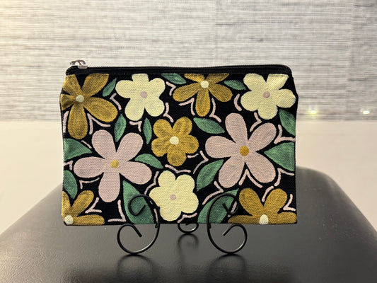 Blooms on Black | small zip bag