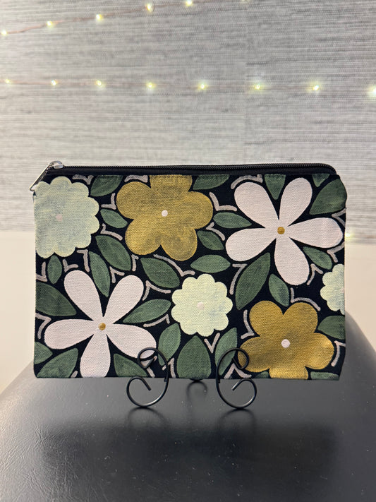 Blooms on Black | large zip bag